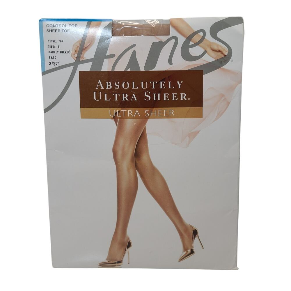 Hanes Absolutely Ultra Sheer Control Top Pantyhose Barely There Size Style 707